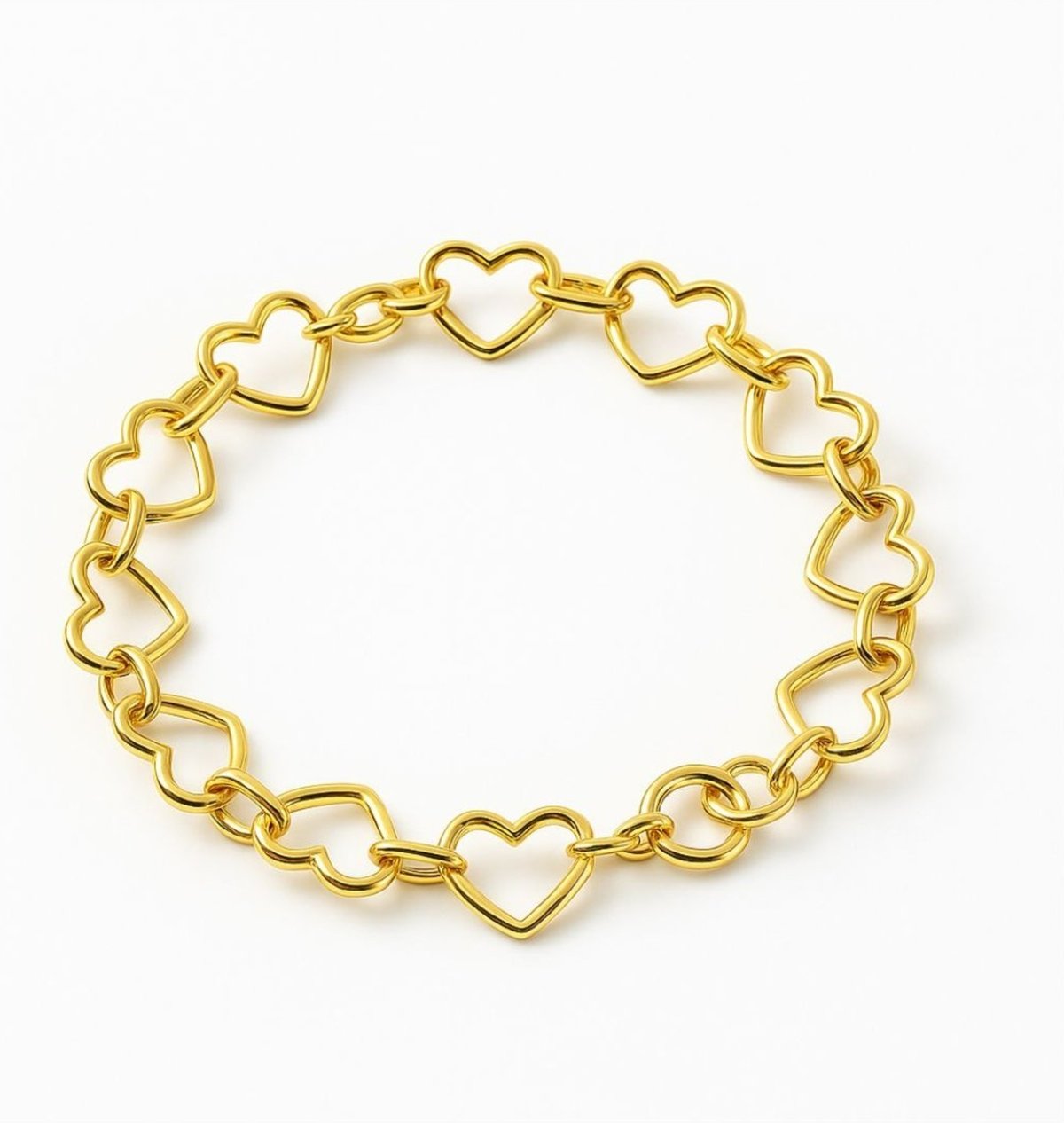 Imagem principal Pulseira Delicada Vih Triny Banhada a Ouro Elos Coração dourado Vih Triny dourado