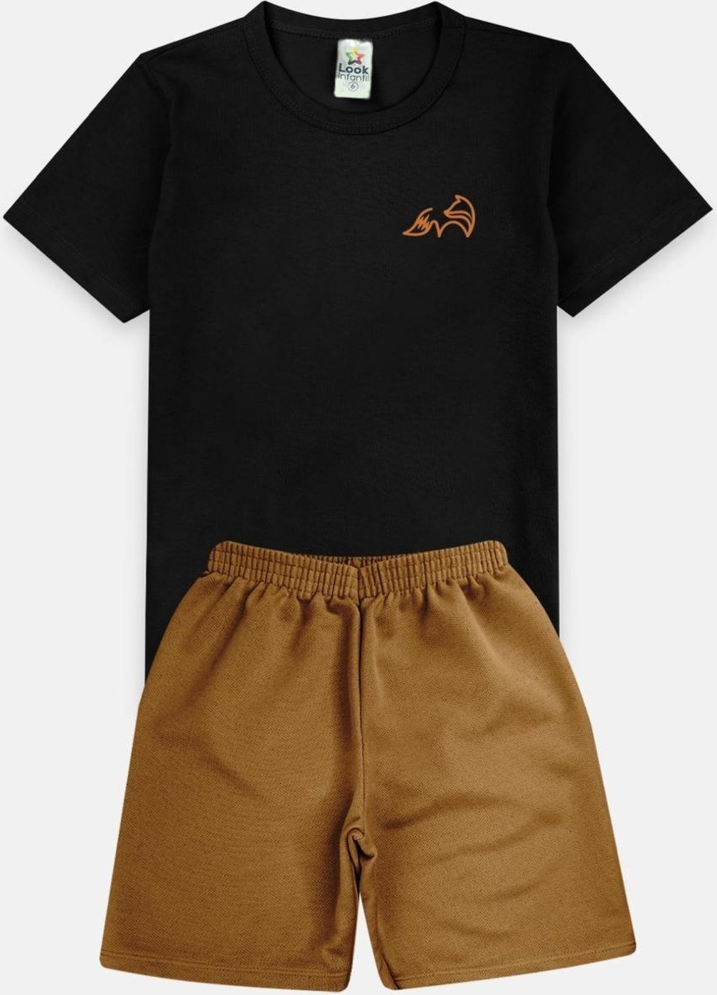 Infantil - Conjunto Menino Gody Bermuda - Preto - Babei