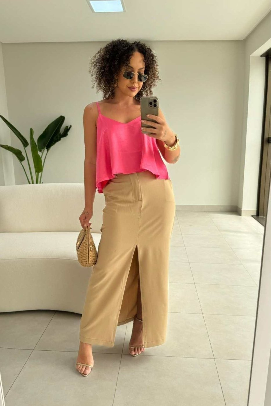 Saia Vanibele Longa Camelo