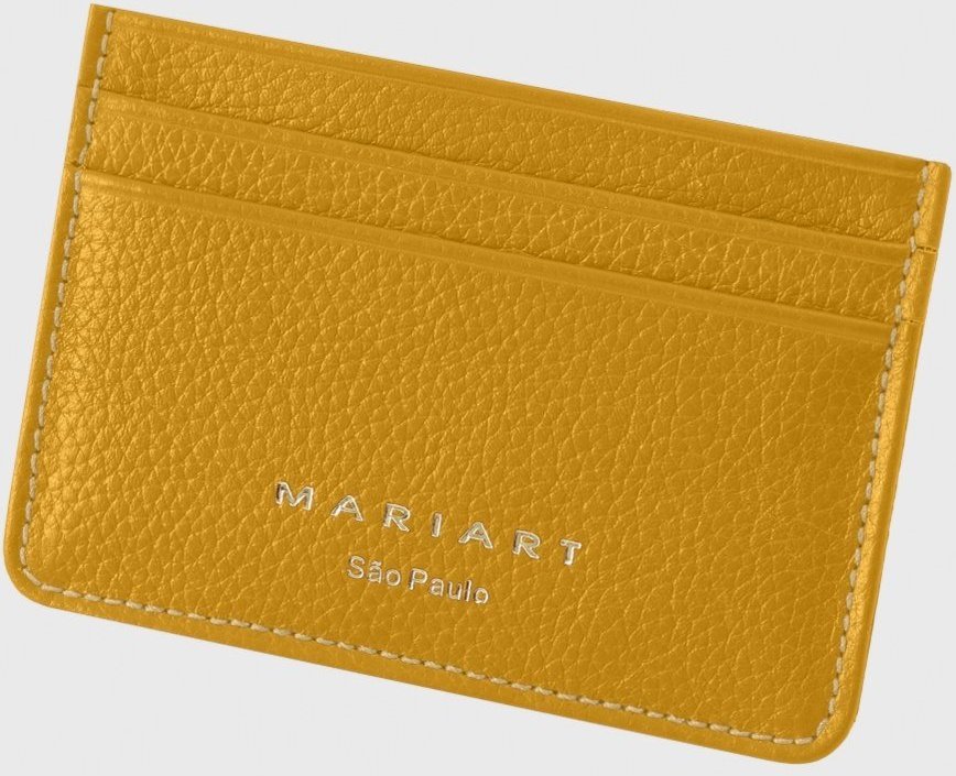 Porta-Cartão Couro Mariart Babaçu Açafrão