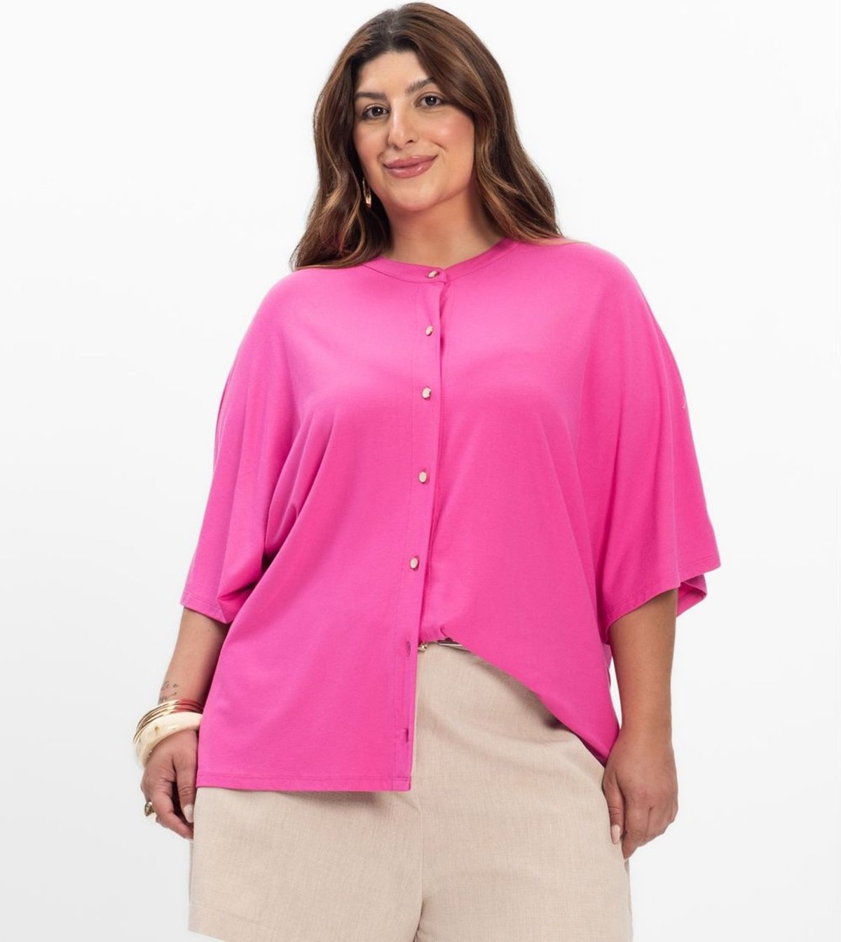 Imagem principal Camisa Manga Curta Feminina Plus Size Secret Glam preto Secret Glam preto