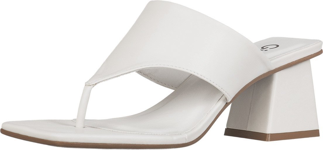 Tamanco De Dedo Gigil Sandália Salto Geométrico Grosso Off White