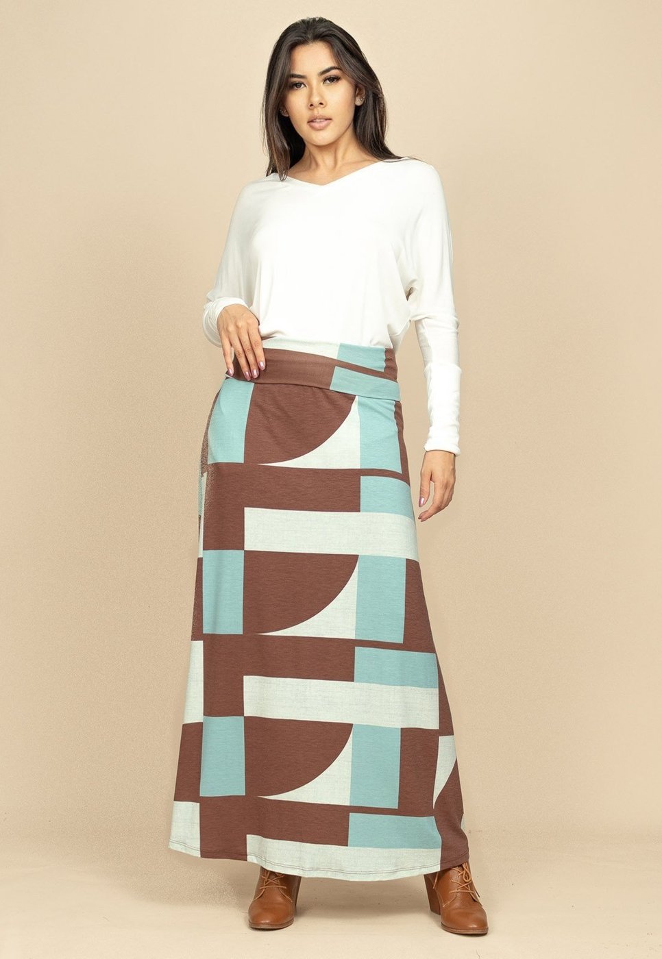 Saia Longa Malha SAZ Estampa Santa Rosa do Tocantins