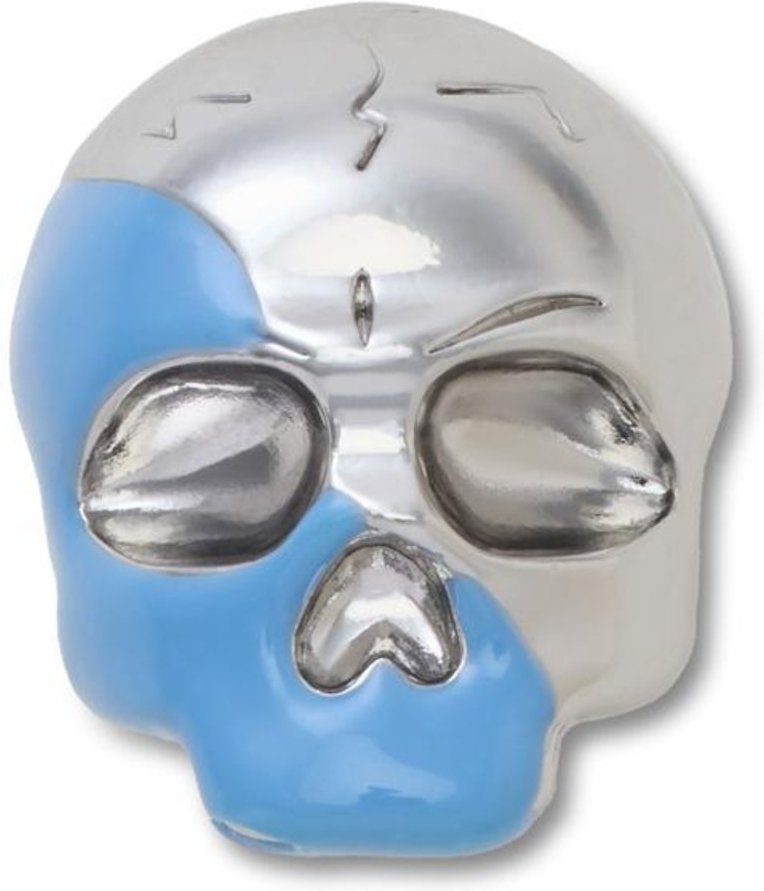 Infantil - Jibbitz™ Caveira Prata e Azul Branco