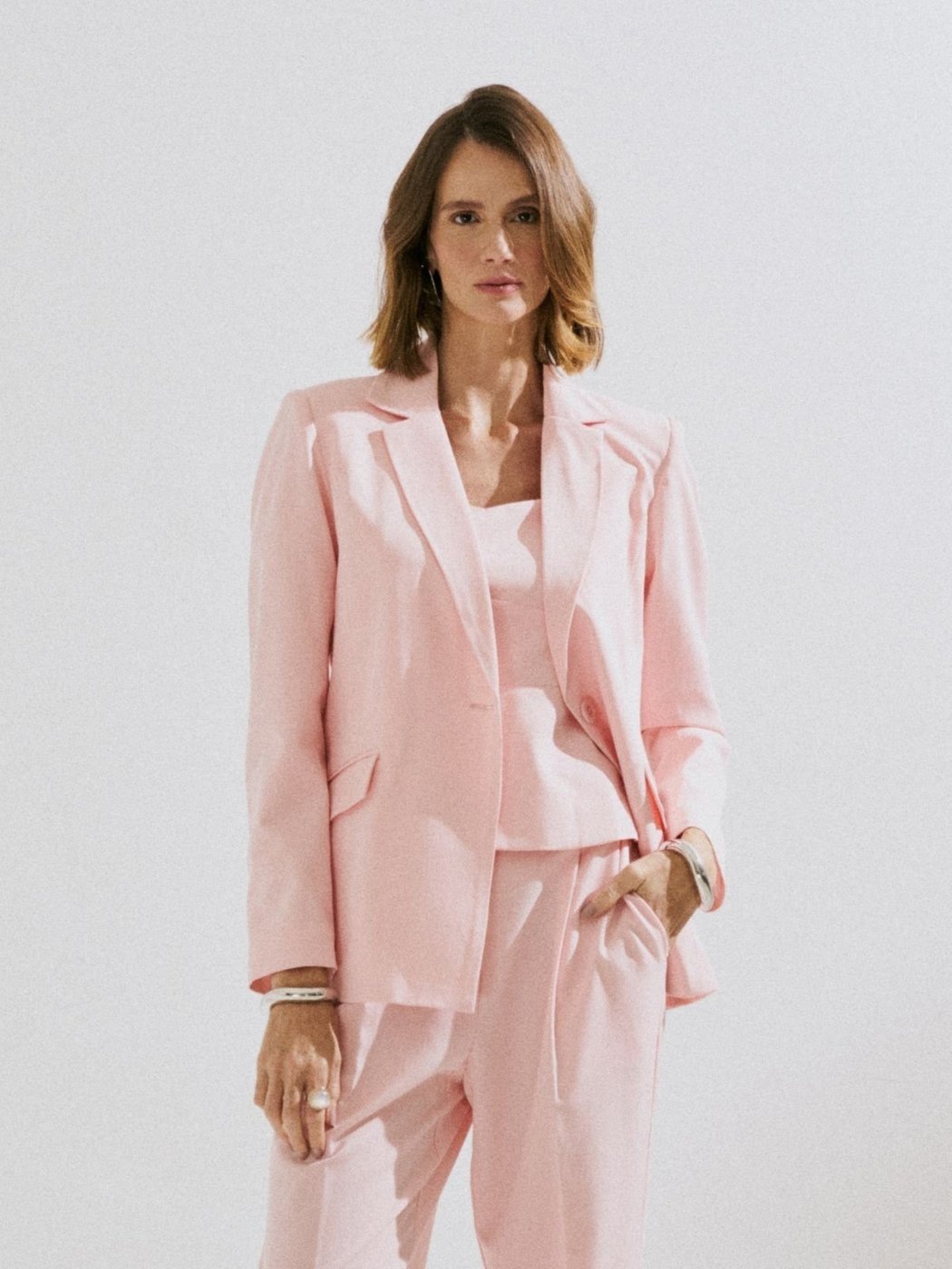 Blazer Via Lessa Paris Alfaiataria Alongado Claro