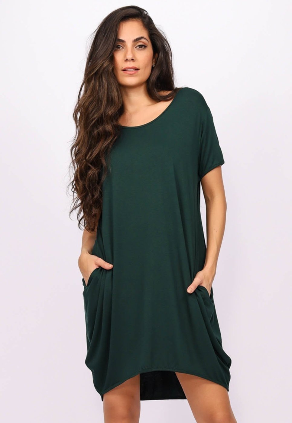 Vestido Curto Amazonia Vital Malha Amplo Always Verde Musgo