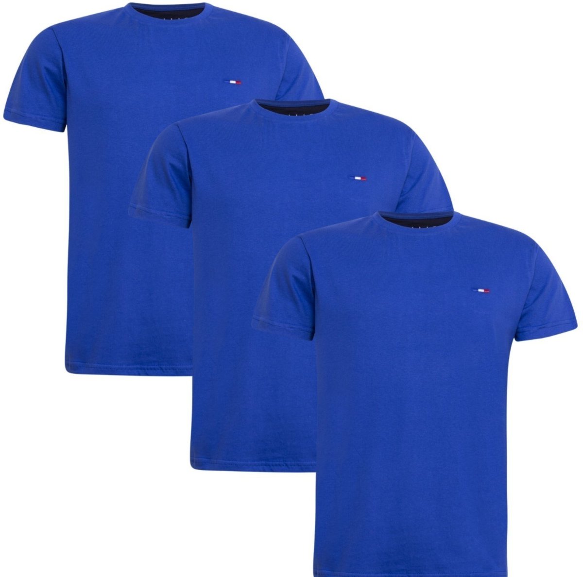 Imagem principal Kit 3 Peças Camisetas FMF Básicas Masculina em Algodão Premium no Estilo Tommy Bordado França Royal azul royal FMF azul royal