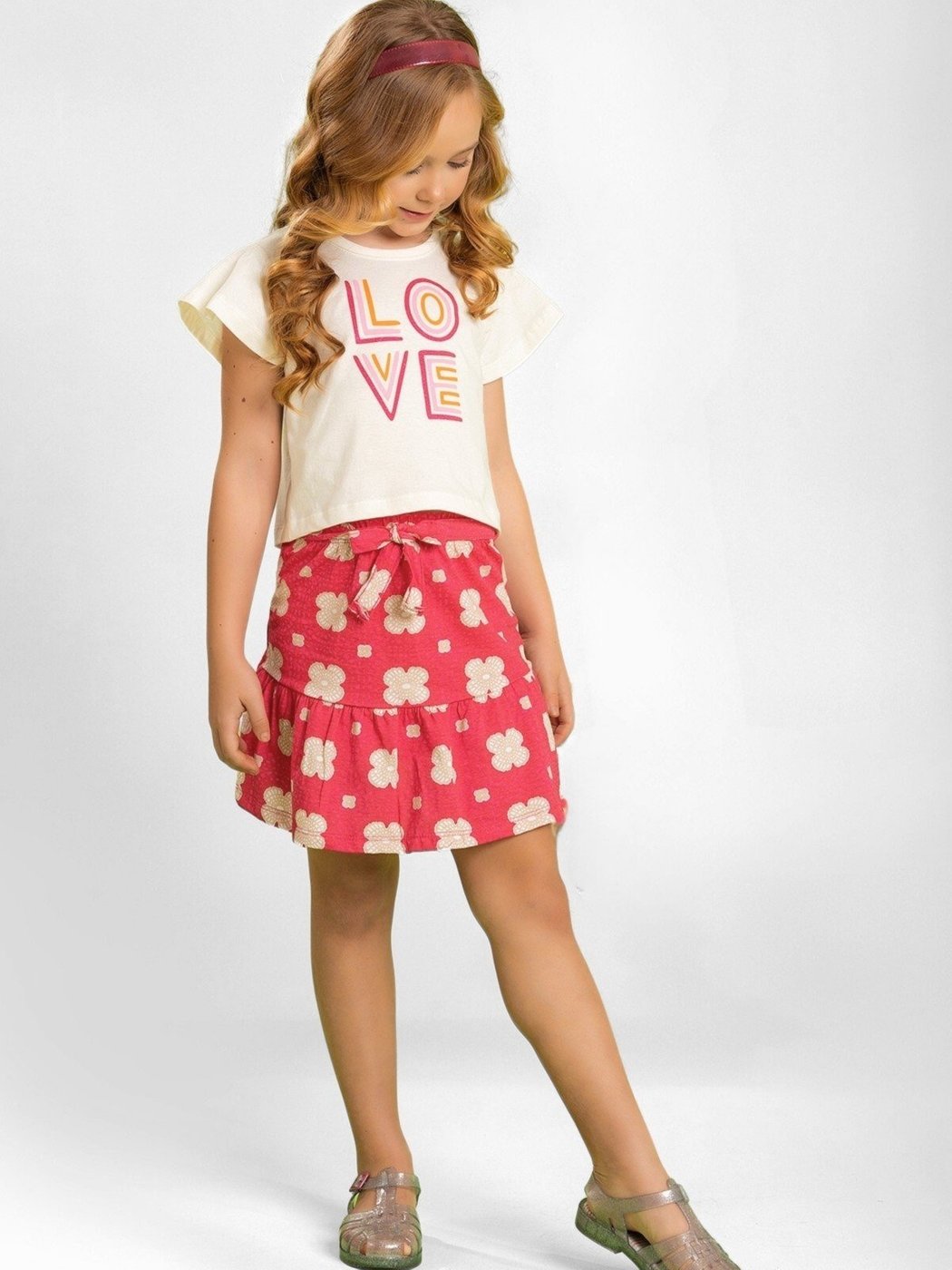 Infantil - Conjunto Platinum Triplicate Love Rosa