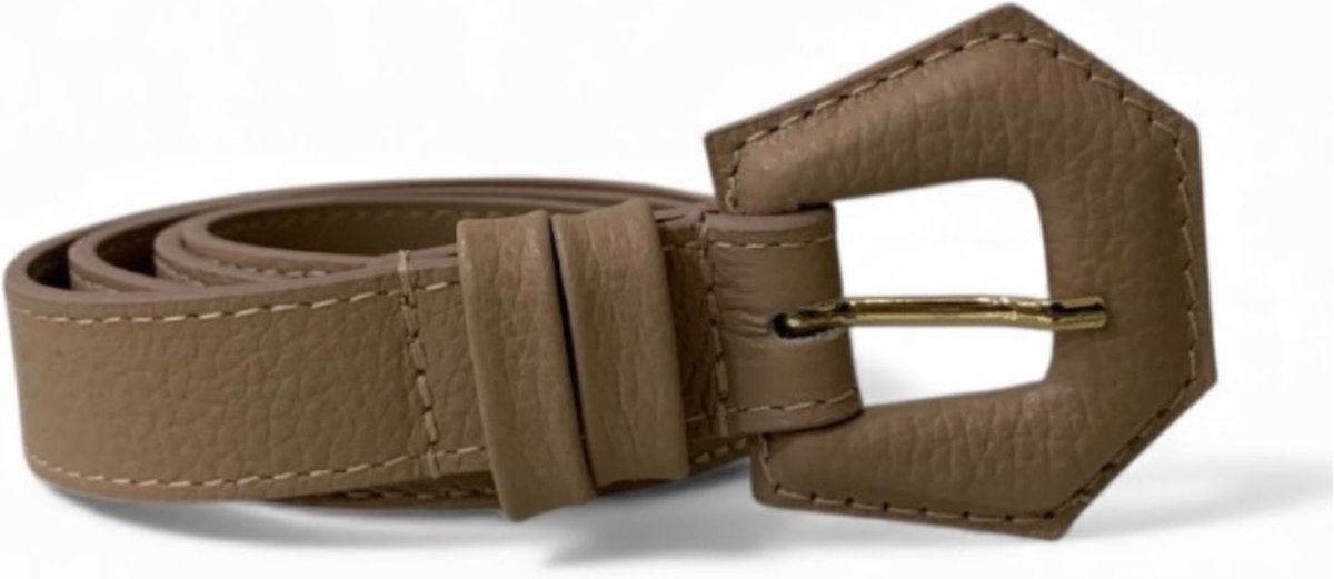 Cinto Fino Feminino em Couro Fivela Encapada 025