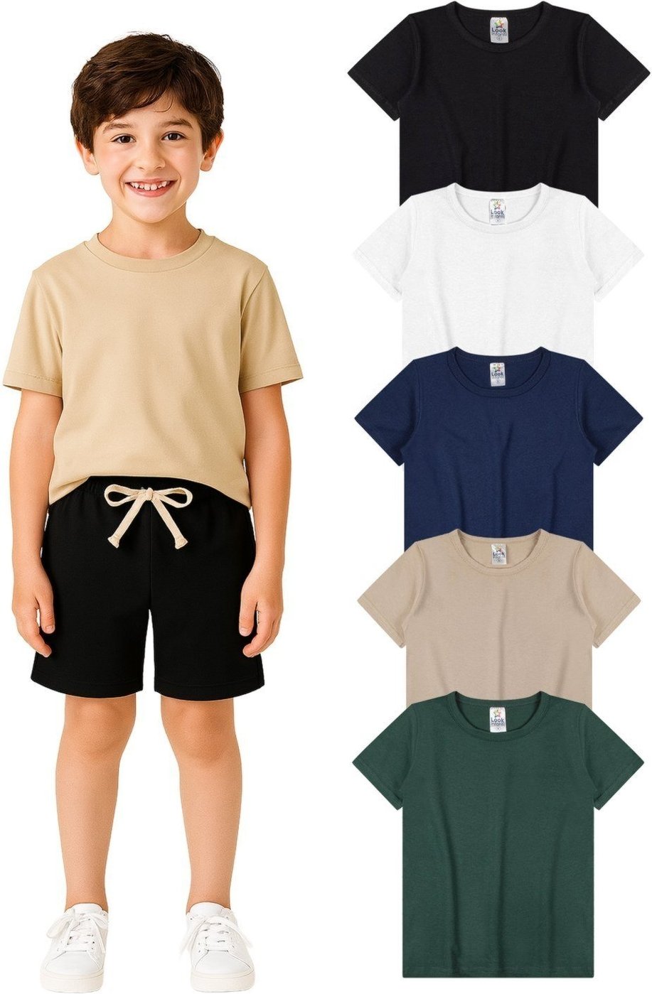 Imagem principal Infantil - Kit Sortido 5 Camisetas Menino Babei no Look multicolorido Babei no Look multicolorido