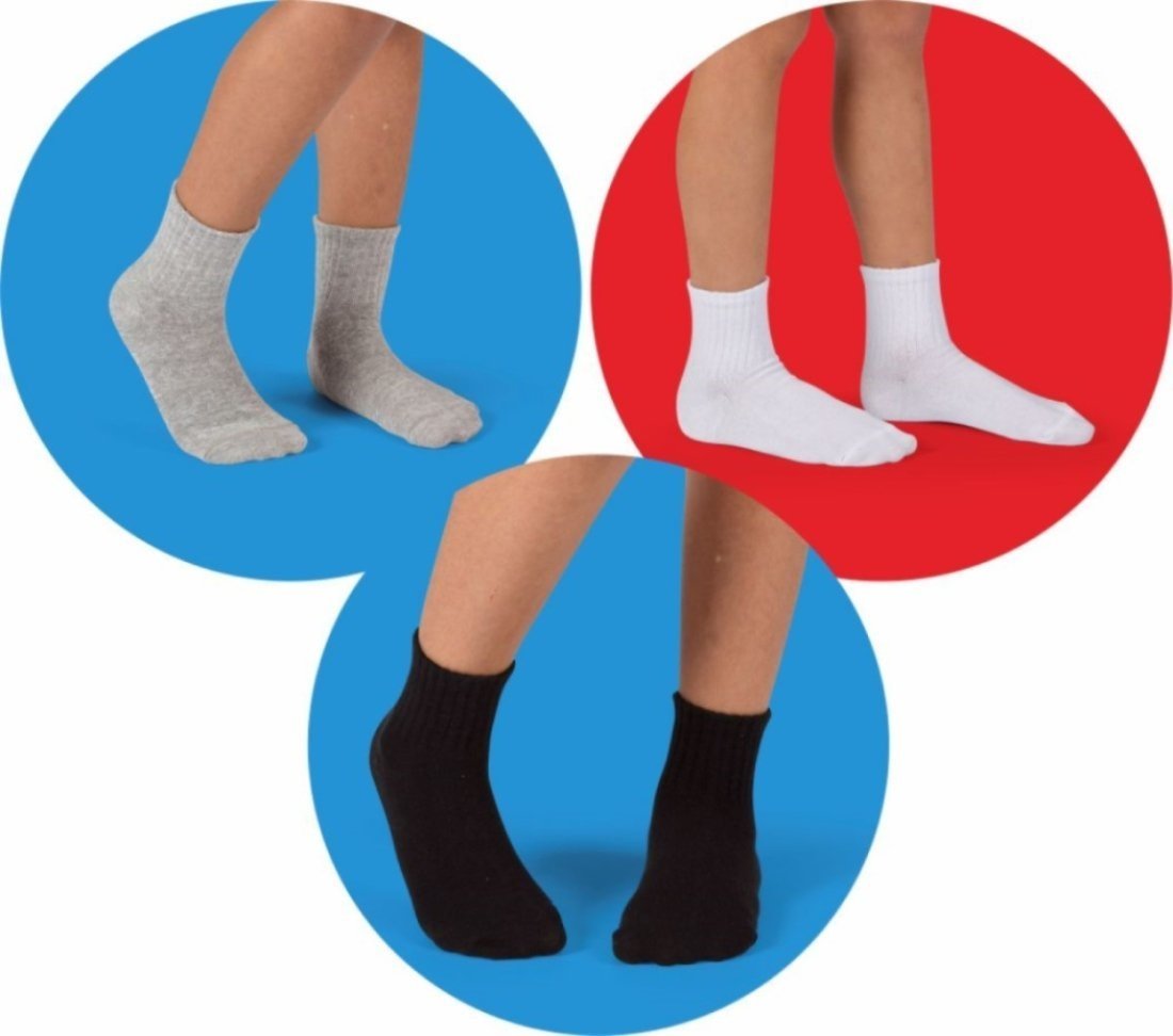 Meia Básica Menino Menina Cano Médio Branca