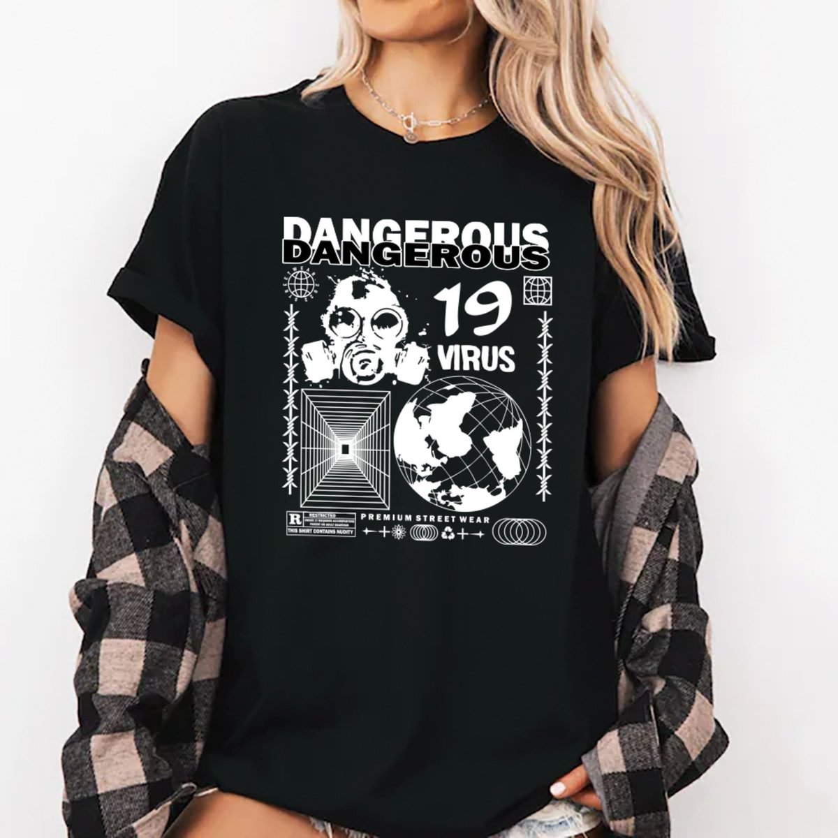 Imagem principal Camiseta Ousy Dangerous Premium Streetwear Oversized branco ousy branco