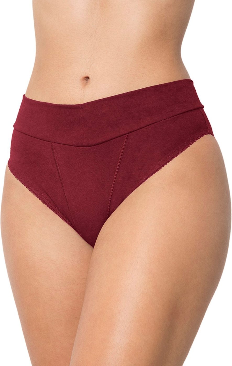 Imagem principal Calça Gabi Lingerie de Cotton Cós Lingerie Algodão Confortável Lisa Costura Três Pontos Calcinha Reforçada Rubro bordô/vinho Gabi Lingerie bordô/vinho