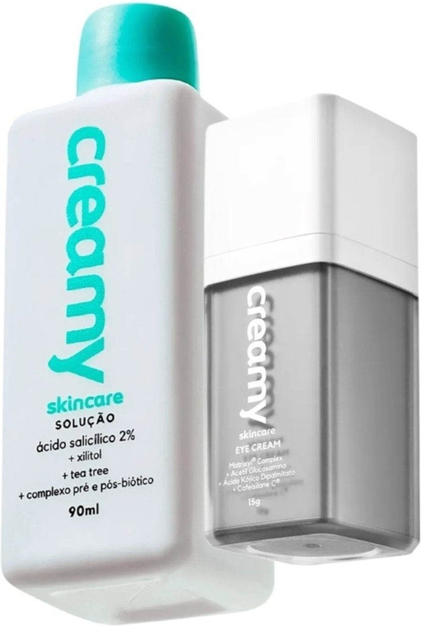 Imagem principal Kit Creamy Ácido Salicílico Solução Tônica Antiacne e Eye Creme Antirugas Clareador (2 produtos) cream