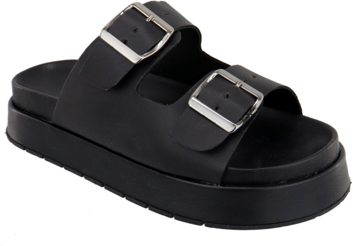 Imagem principal Sandalia Papete Rasteira Feminina Preta Sola Alta TELLINI STORE preto TELLINI STORE preto