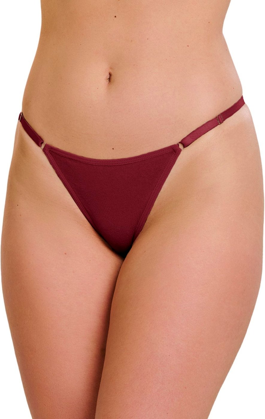 Imagem principal Tanga Gabi Lingerie de Algodão Conforto Moda Sexy Fio Duplo Lingerie Feminina com Regulagem Rubro vinho Gabi Lingerie vinho