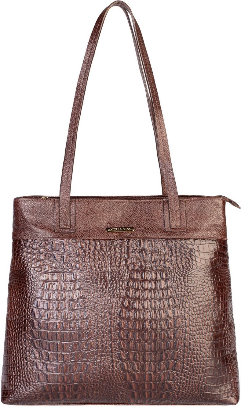 Imagem principal Bolsa de couro croco Abigail Andrea Vinci café Andrea Vinci café