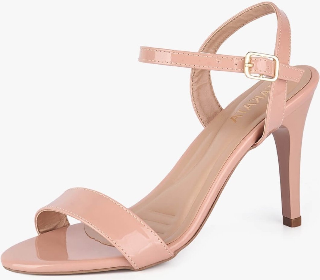 Sandália Feminina Takata Salto Fino Alto Lisa Tiras Clássica Verniz