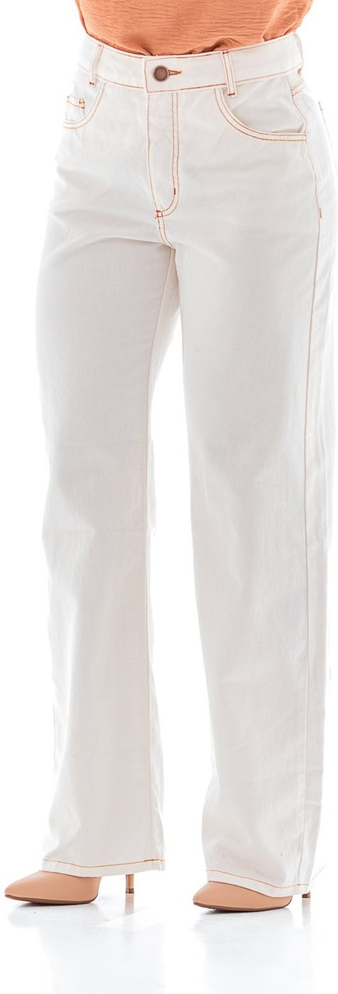 Calça Jeans Feminina Arauto Wide Leg Off White