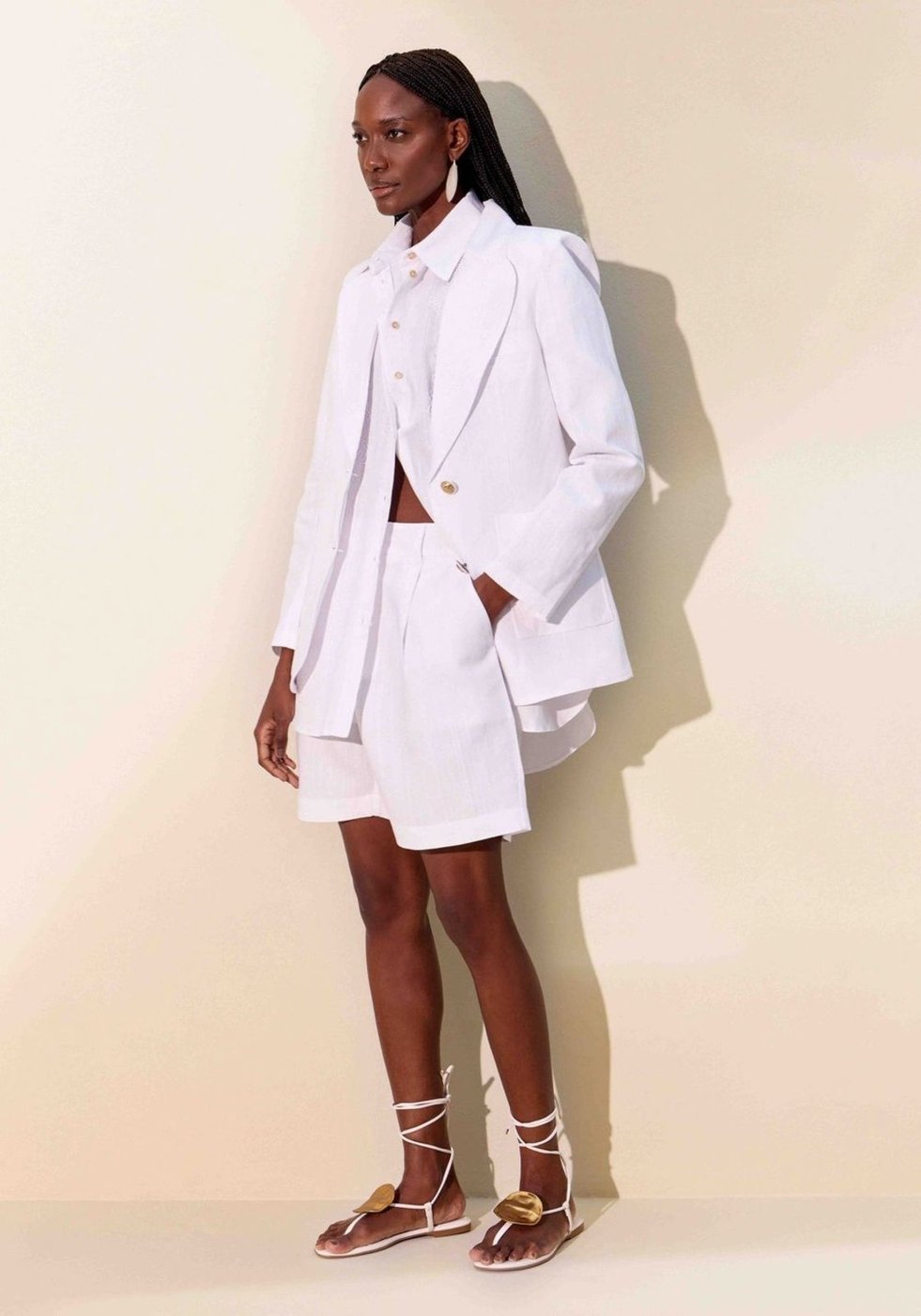 Blazer Tradicional Manga Longa Com Linho