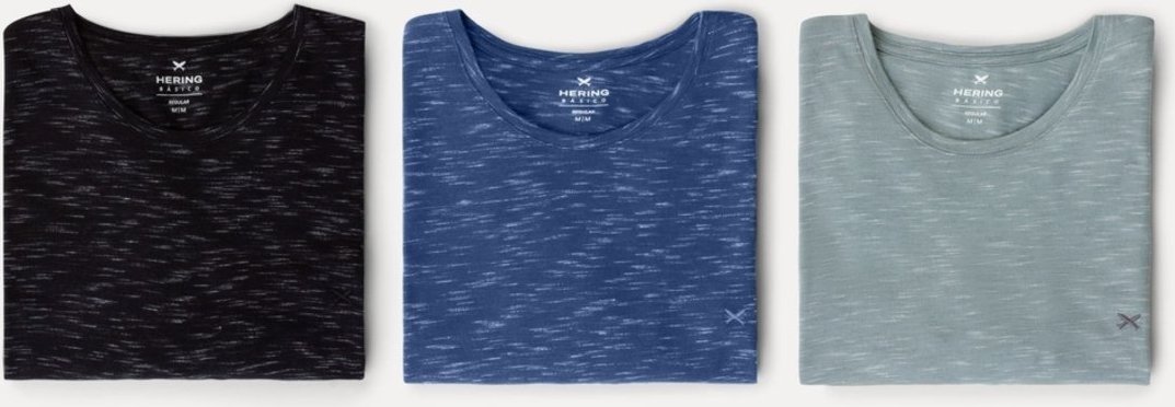 Kit 3 Camisetas Básicas Masculinas Em Malha Jet Com Bordado