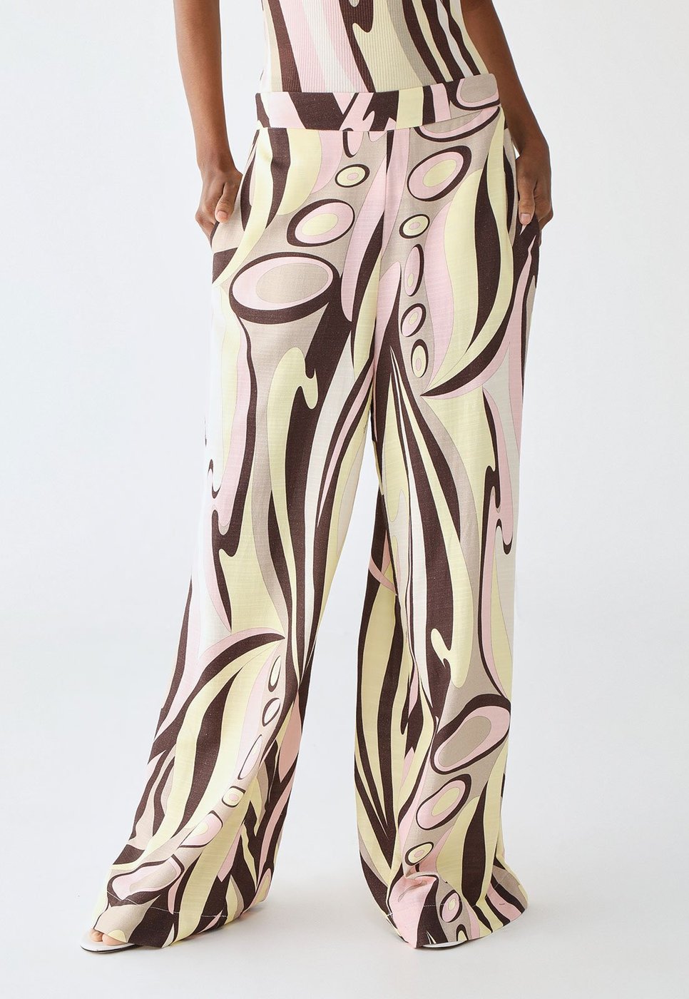 Calça Lança Perfume Wide Leg Estampada Off-White