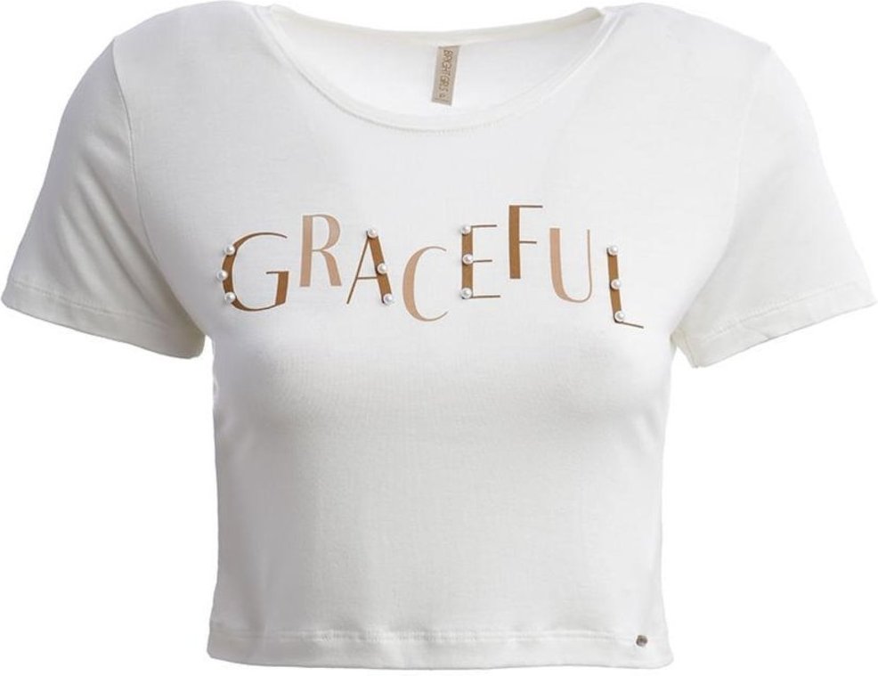 Imagem principal Blusa Cropped Manga Curta Feminina OFF WHITE Bright Girl'S off-white white Bright Girl'S off-white white