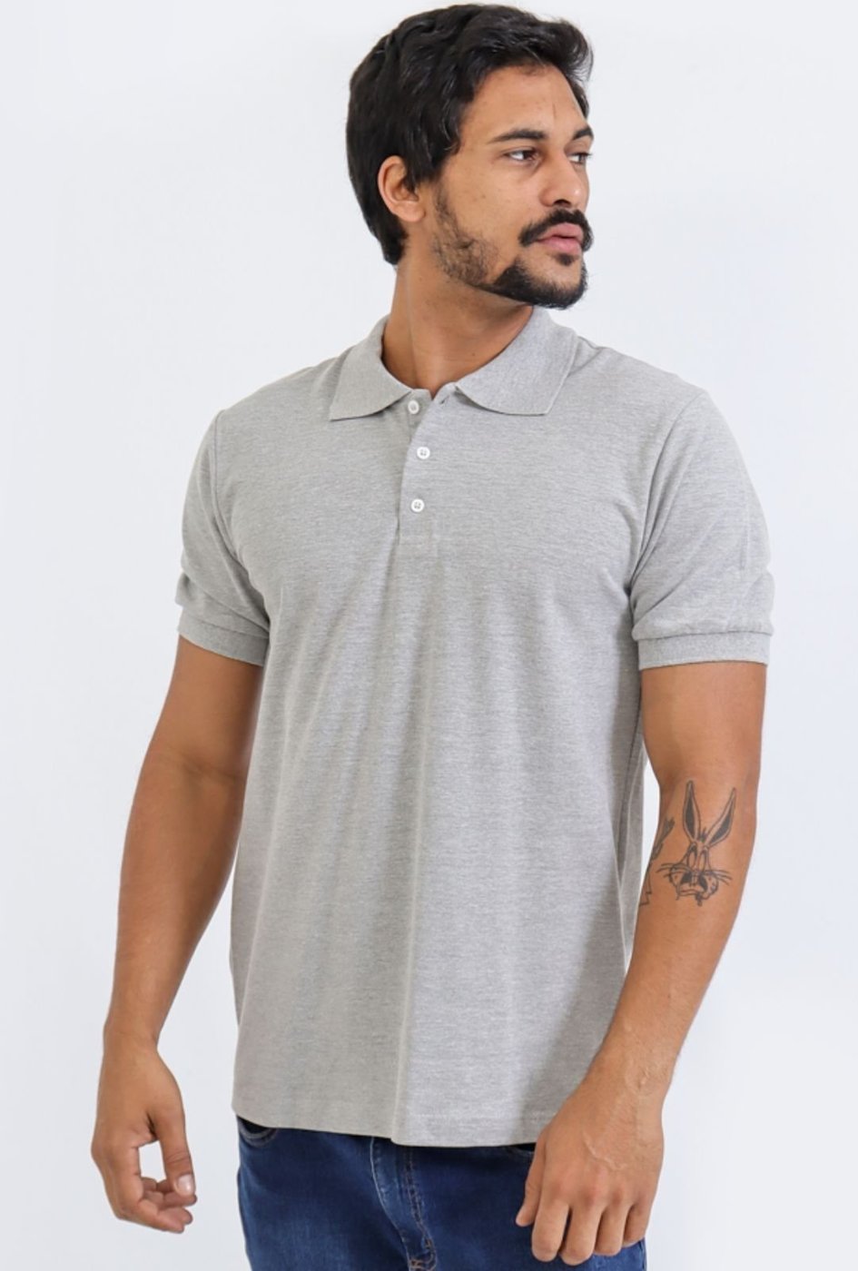 Imagem principal Camisa Polo Masculina Basica Casuals Rute Paula cinza Rute Paula cinza