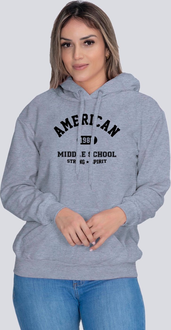 Imagem principal Moletom Feminino Flanelado Blusa de Frio American 1988 Lucas Lunny cinza Lucas Lunny cinza