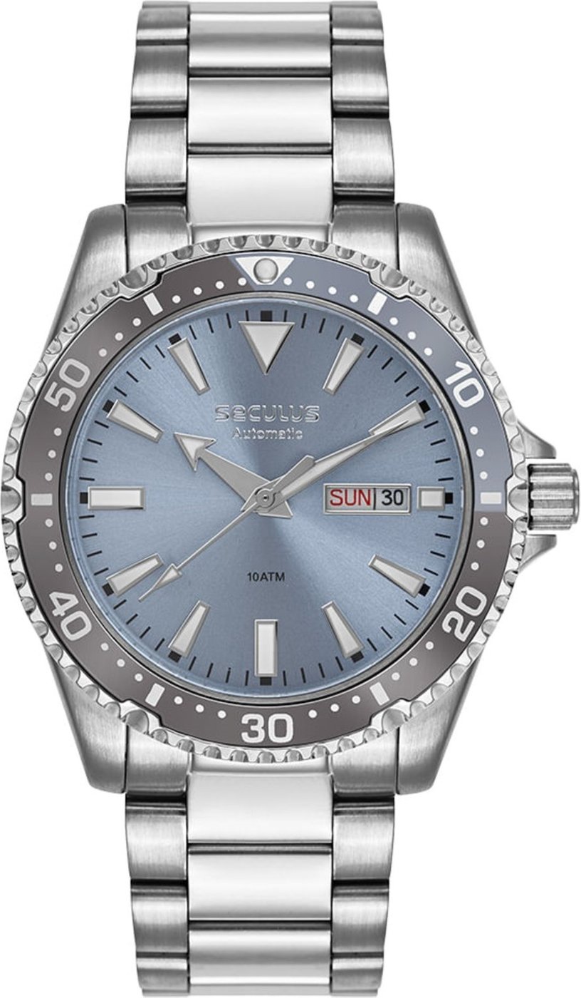 Imagem principal Relógio Masculino Automático Prata Mostrador Azul Seculus prata azul Seculus prata azul