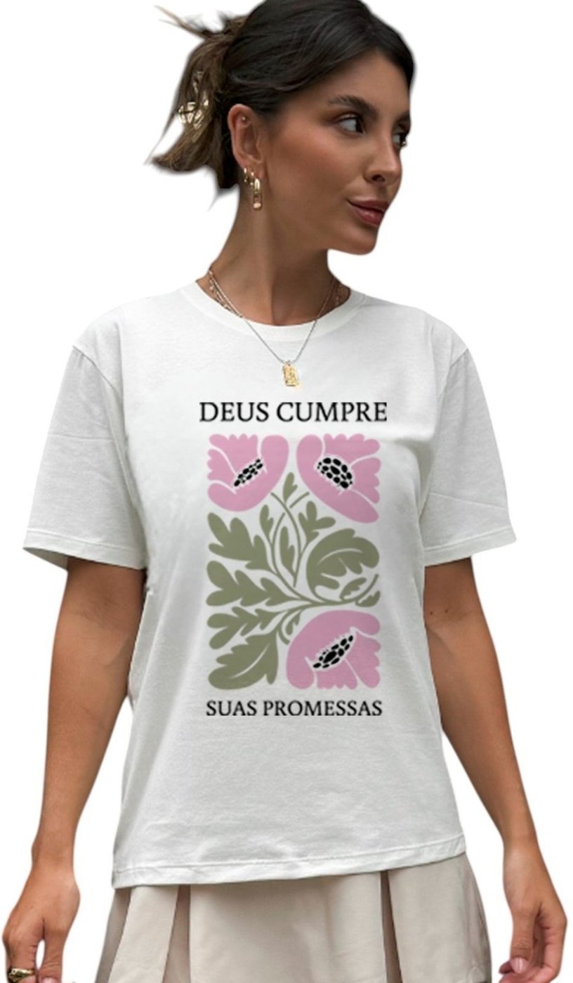 Imagem principal Camiseta Cianitas Off Estampa Cumpre Suas Promessas off-white Cianitas off-white