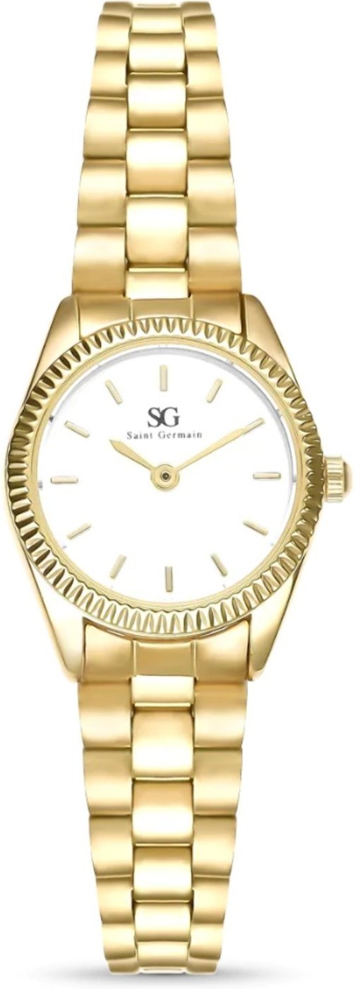 Relógio Feminino Saint Germain Celeste Gold Mini Dourado com Bisel Canelado
