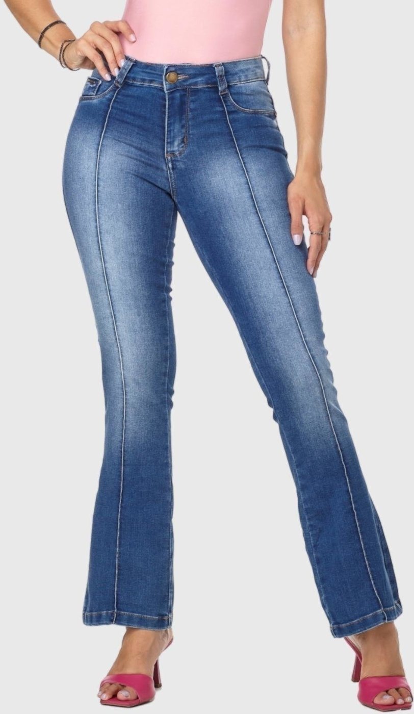Imagem principal Calça Jeans HNO Jeans Flare Petit com Friso azul HNO Jeans azul