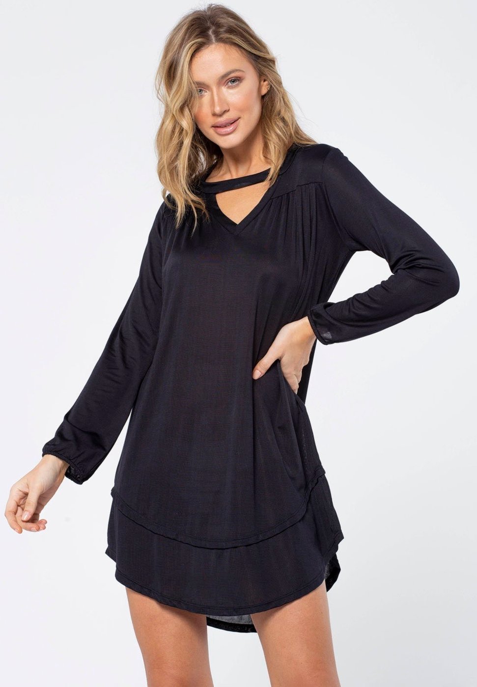 Vestido Curto Amazonia Vital Malha Manga Longa