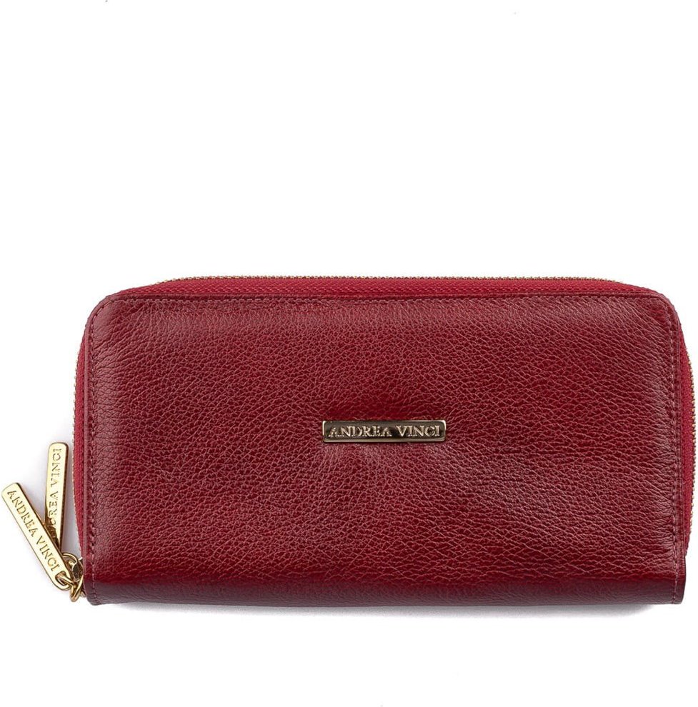 Imagem principal Carteira feminina de couro liso Tinna 10x19cm Andrea Vinci vermelho Andrea Vinci vermelho