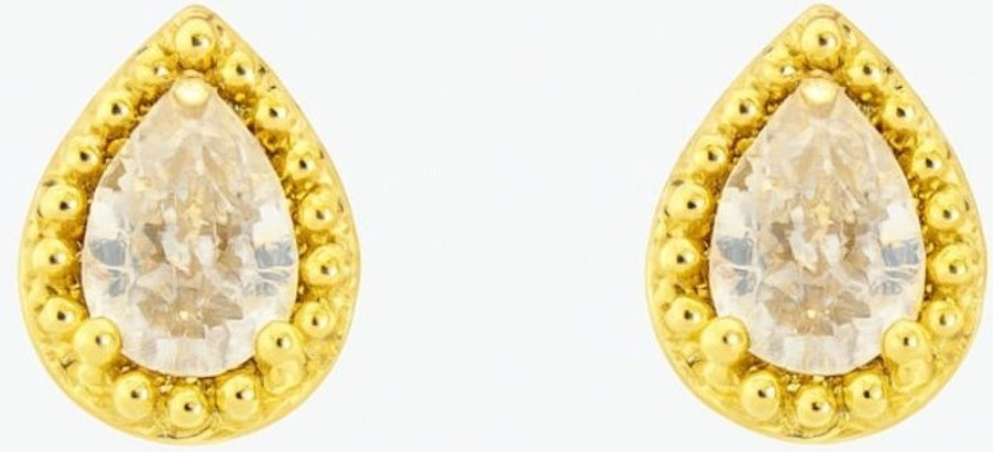 Imagem principal Brinco Vih Triny Gota Cravejado Mini Banhado a Ouro prata Vih Triny prata