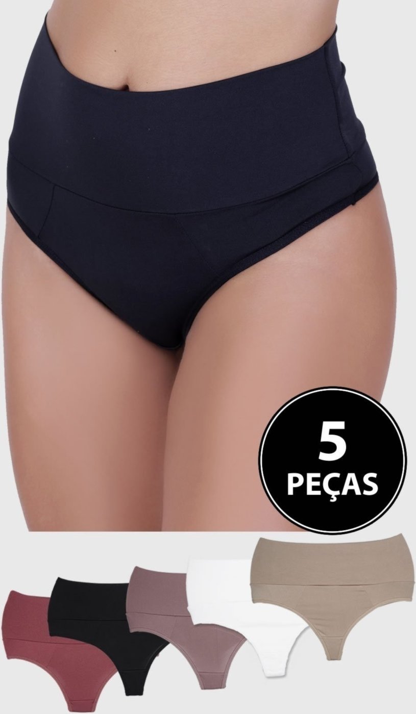 Imagem principal Kit Calcinha Cinta 5 Peças St Madame multicolorido/preto St Madame multicolorido/preto