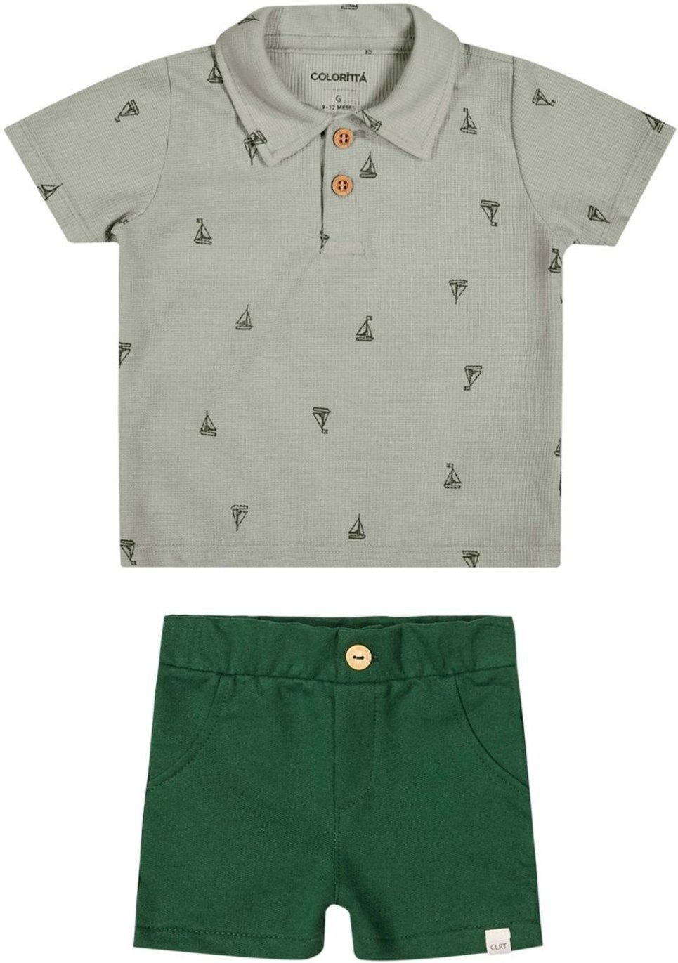 Imagem principal Infantil - Conjunto Menino Polo Náutico Colorittá verde Colorittá verde