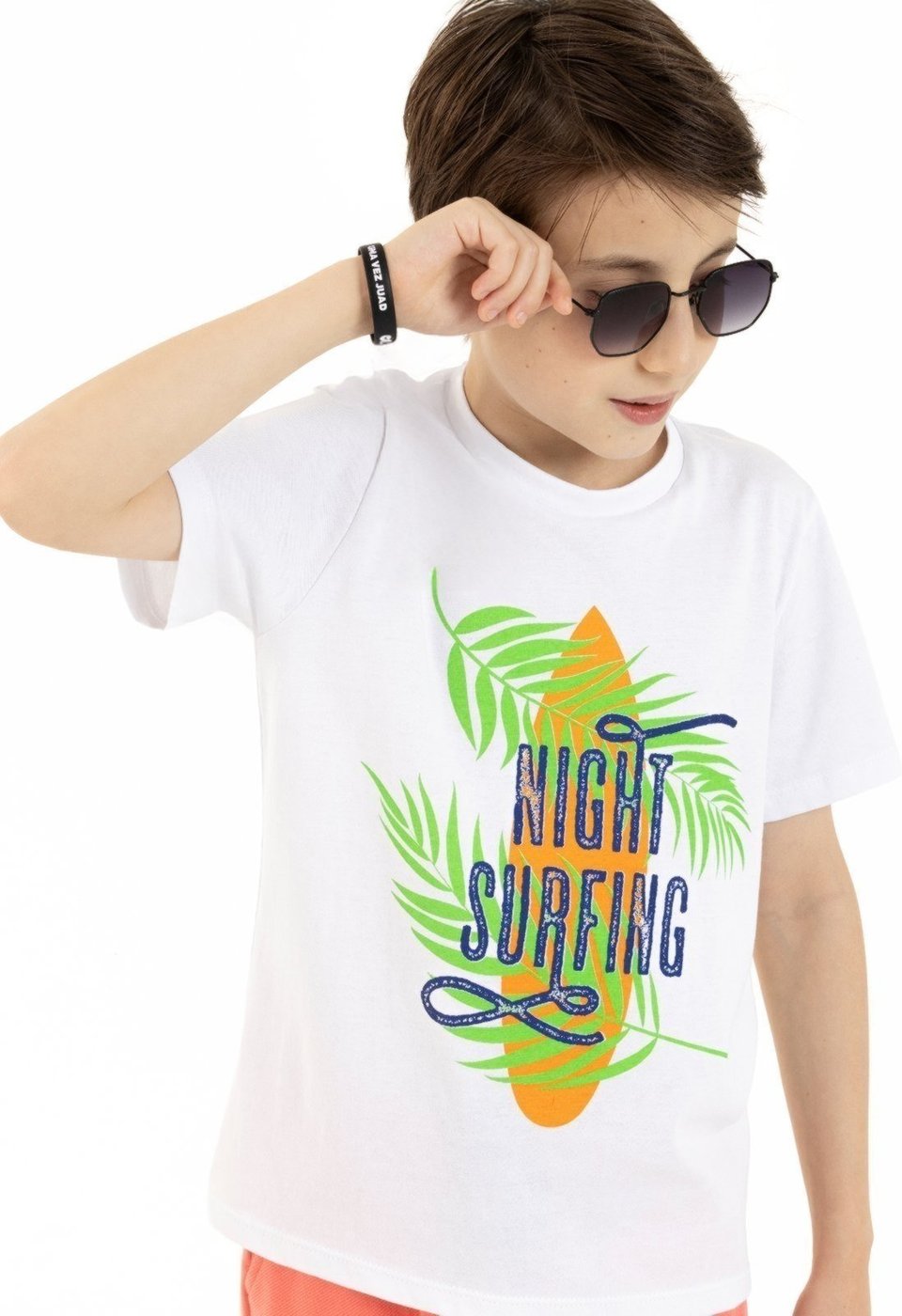 Imagem principal Infantil - Camiseta Curta de Verão em Algodão - Noite de Surf Magicamente Kids branco Magicamente Kids branco