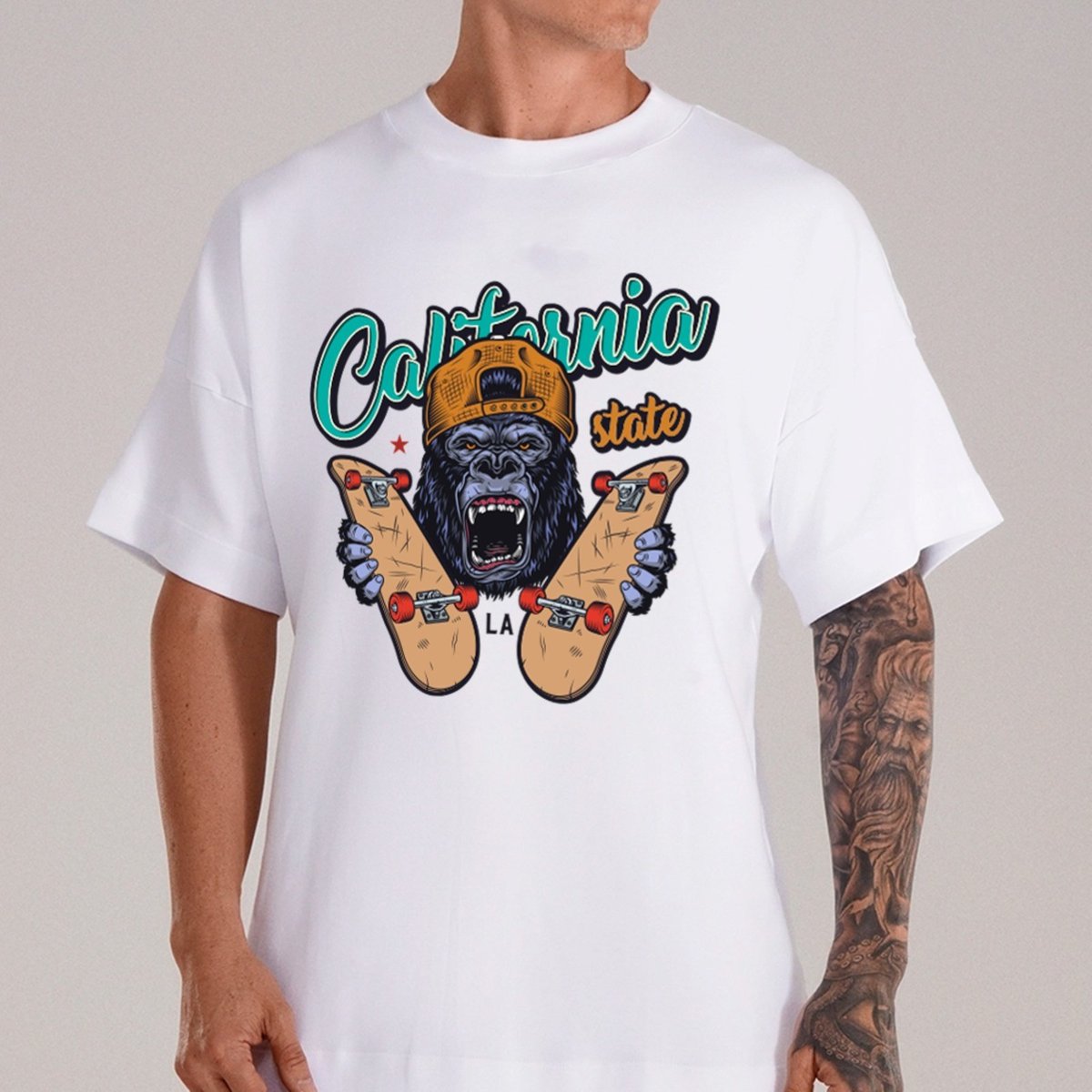 Imagem principal Camiseta Ousy California State Gorila Skate Oversized Unissex marrom ousy marrom