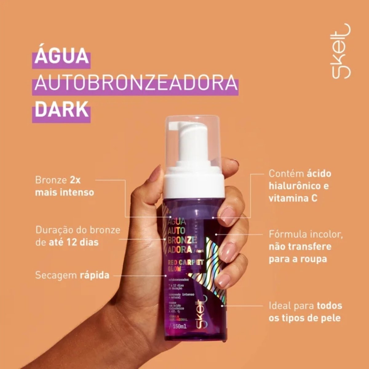 Imagem principal Agua Dark Autobronzeadora Red Carpet Glow Skelt unico red Skelt unico red