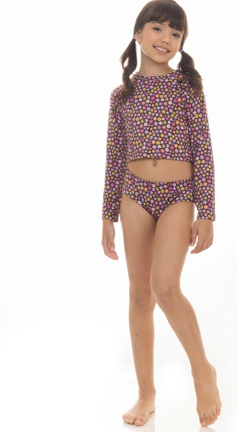 Imagem principal Conjunto de Praia UV50+ Menina Flores Encantadas Magicamente Magicamente Kids multicolorido Magicamente Kids multicolorido