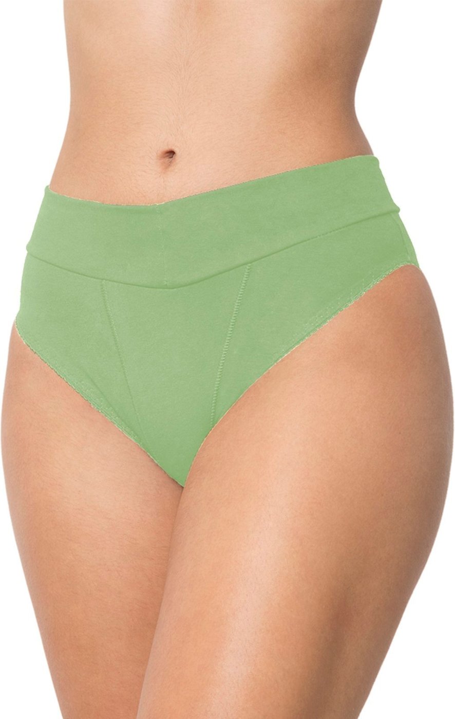 Imagem principal Calça Gabi Lingerie de Cotton Cós Lingerie Algodão Confortável Lisa Costura Três Pontos Calcinha Reforçada Menta verde Gabi Lingerie verde