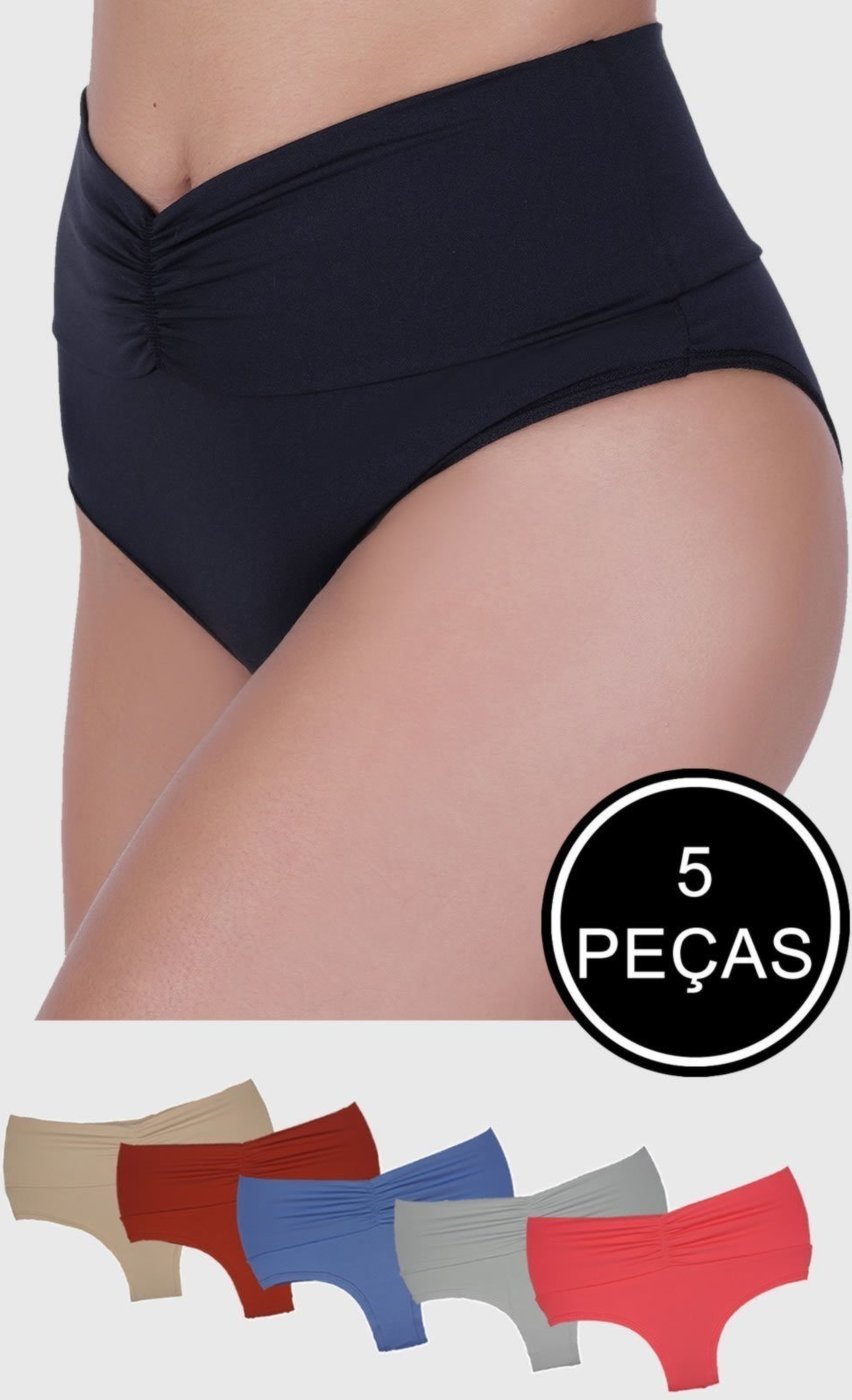 Imagem principal Kit Calcinha St Madame Lingerie Cós Duplo Franzido 5 Peças multicolorido St Madame multicolorido