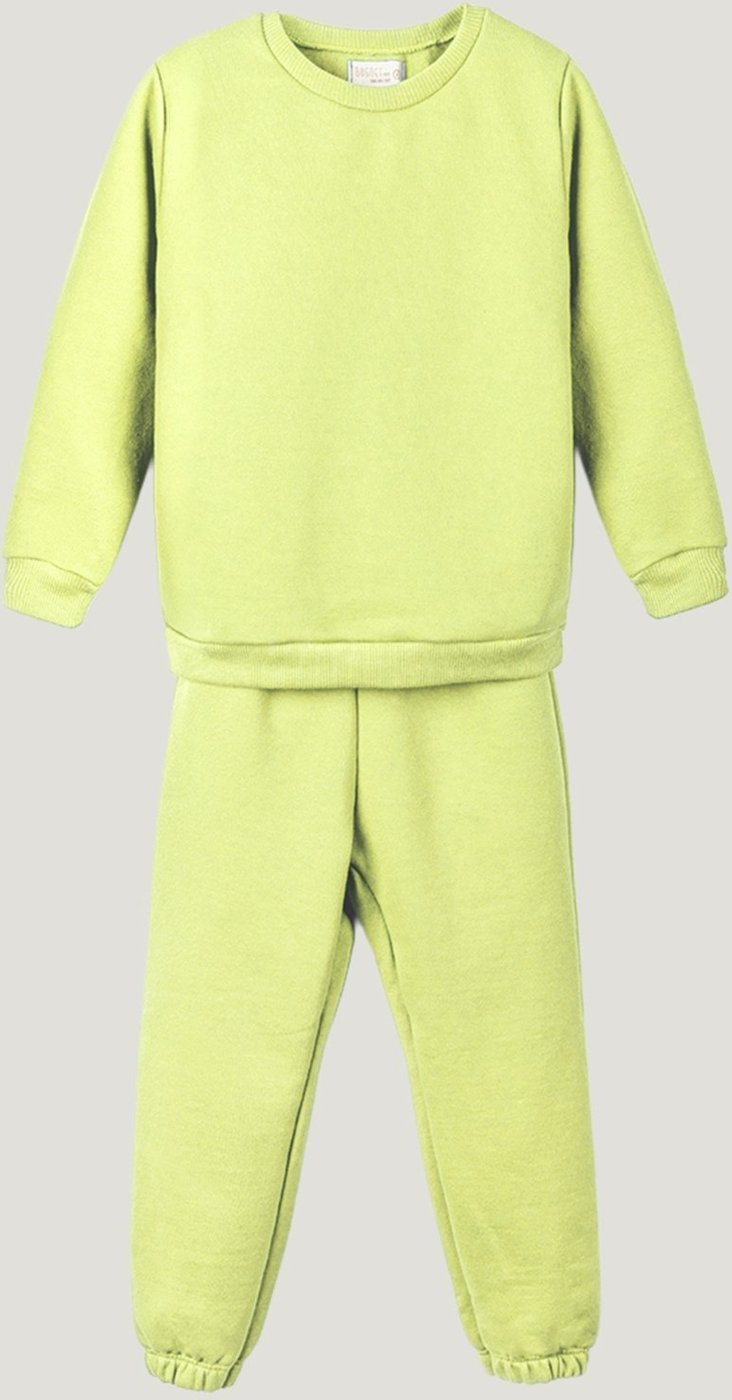 Imagem principal Infantil - Conjunto Bugbee Blusa Manga Longa e Calça Moletom Gola Redonda Liso Sem Estampa Menino Limão Cool Matcha amarelo Bugbee amarelo