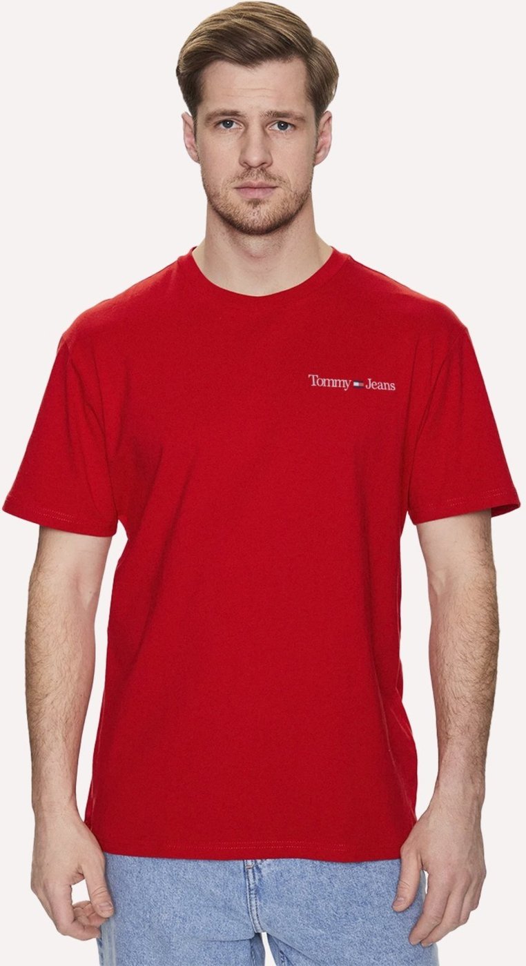 Imagem principal Camiseta Tommy Jeans Masculina Classic Linear Chest Vermelha vermelho Tommy Jeans vermelho