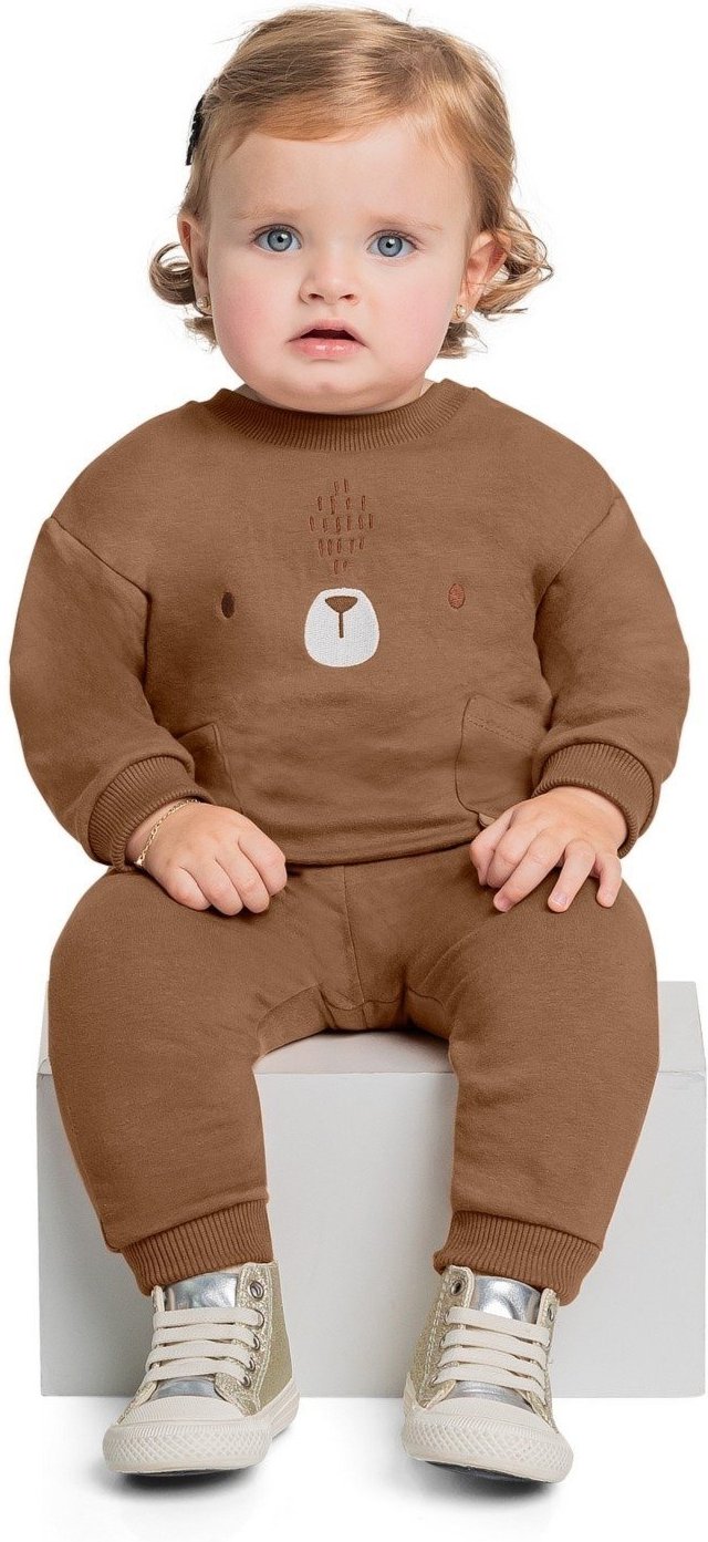 Imagem principal Infantil - Conjunto de Ursinho com Blusão e Calça Unissex para Quimby marrom Quimby marrom