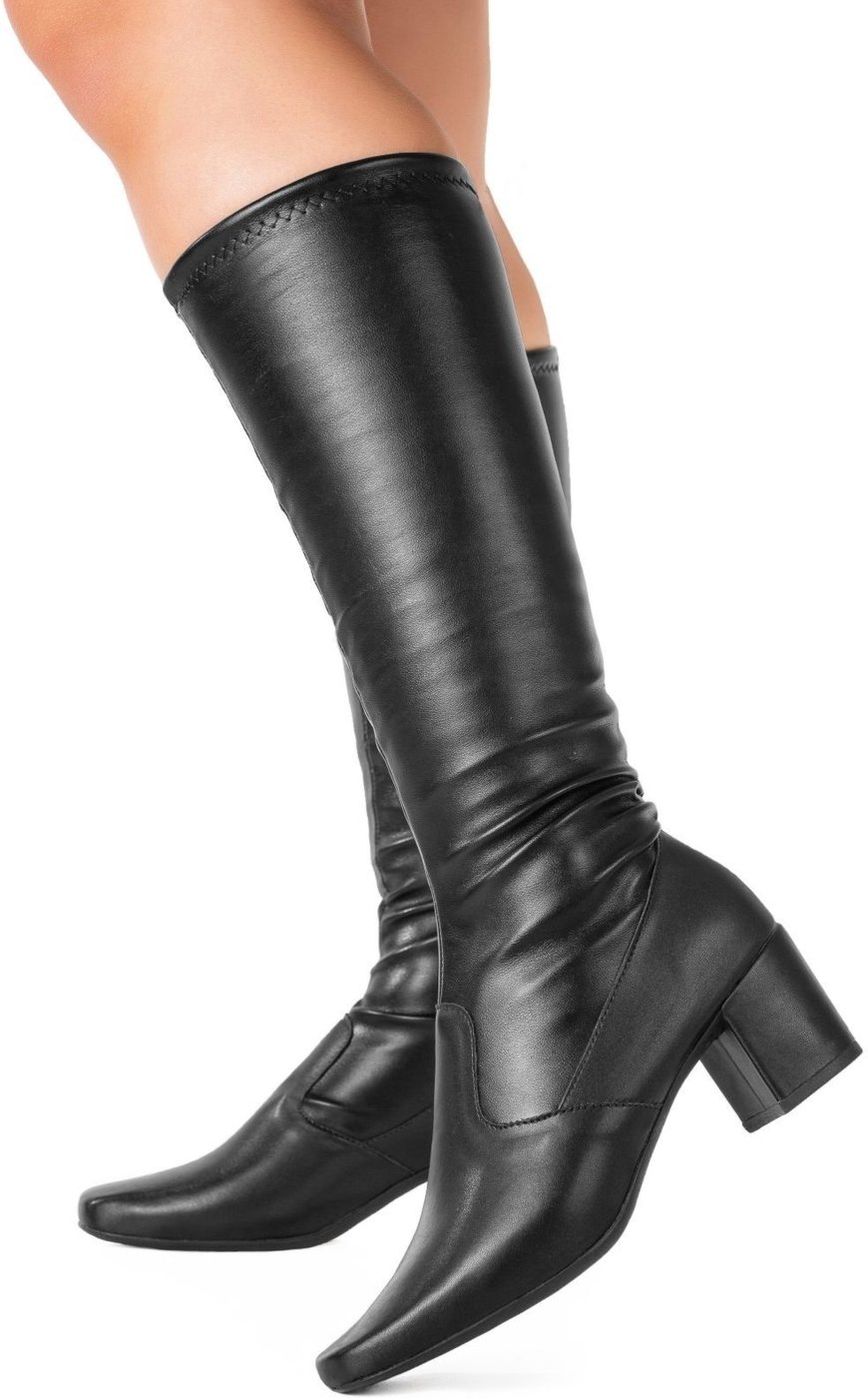 Bota GiGiL Bico Quadrado Stretch Salto Grosso