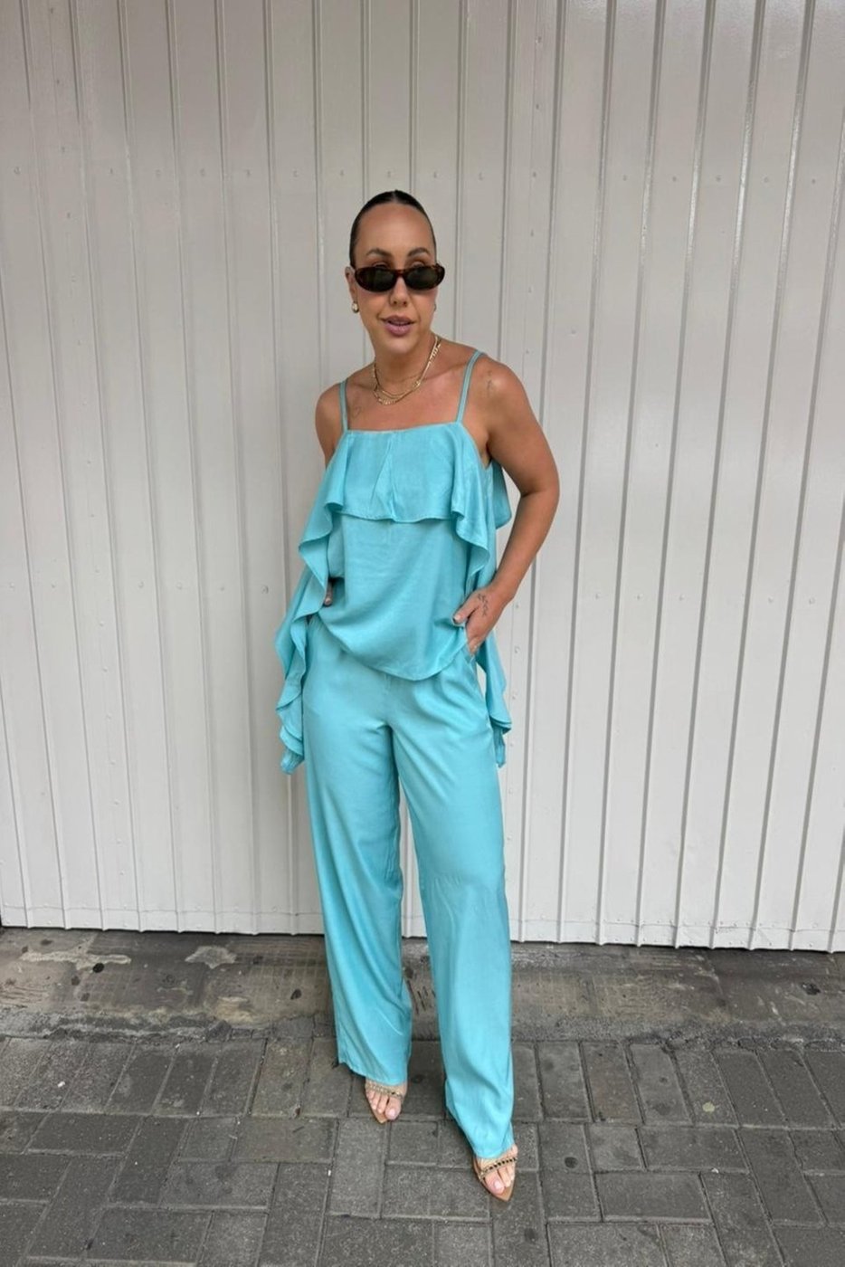 Calça Vanibele Wide Piscina