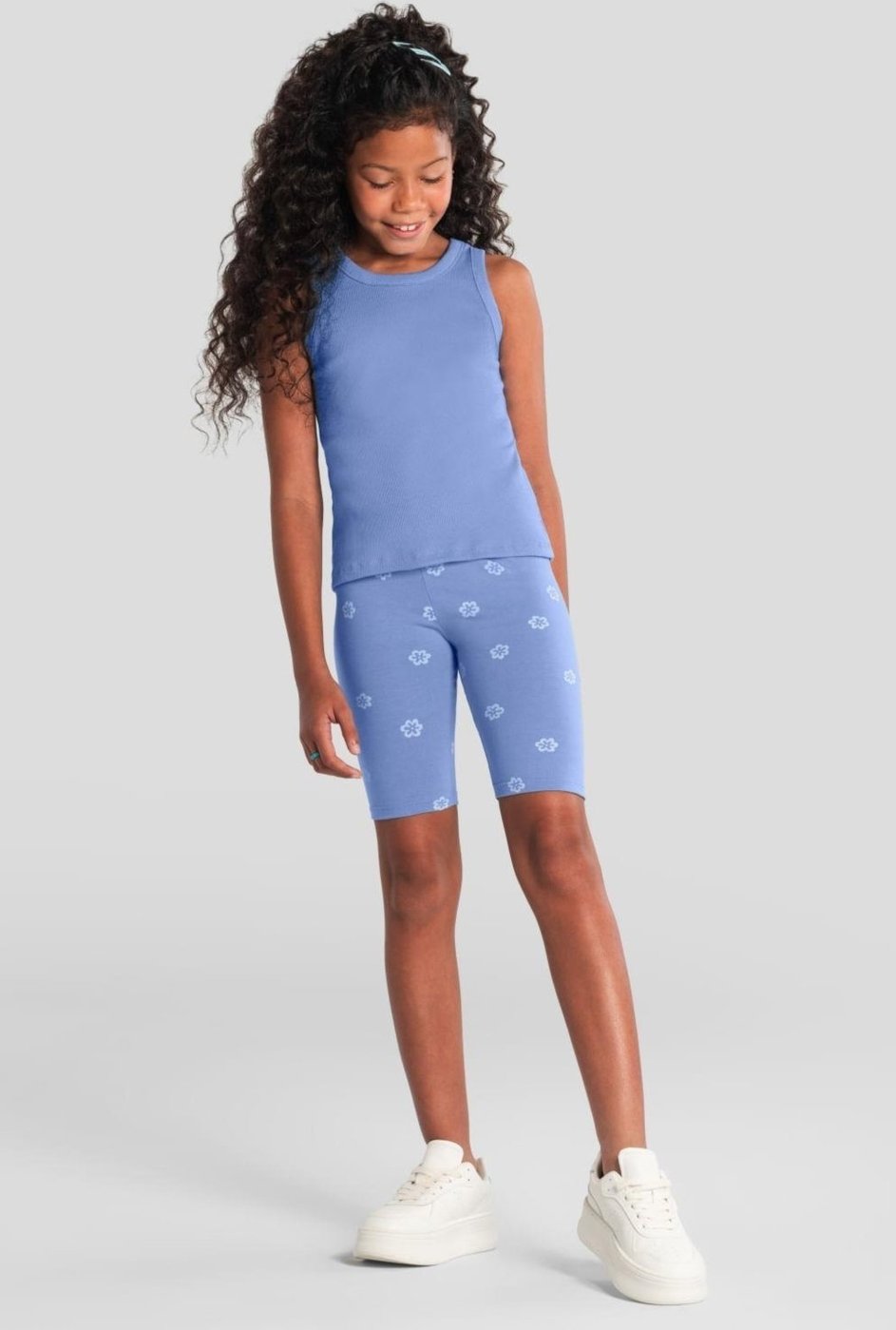 Imagem principal Infantil - Bermuda ciclista florida cotton Brandili azul Brandili azul